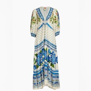 FARM Rio Macaw Flight 3/4  Sleeve maxi dress
